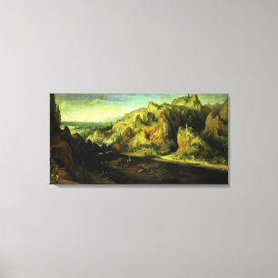 Toile Paysage de montagne avec une attaque par surprise,