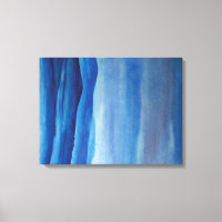 Paysage de montagne bleu aquarelle Art Canvas