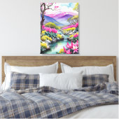 Toile Paysage de montagne florale (Insitu(Chambre))