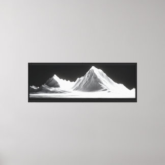 Toile paysage de montagne noire et blanche Imprime