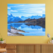 Toile Paysage de montagne serein avec rivière (Insitu(Salon))