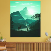 Toile Paysage de montagne vert 2D (Insitu(Salon))