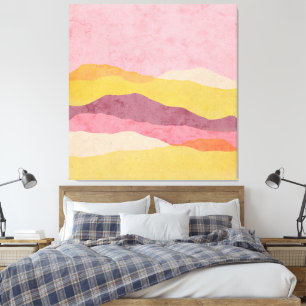 Toile Paysage de papier abstrait en couches dans des ton