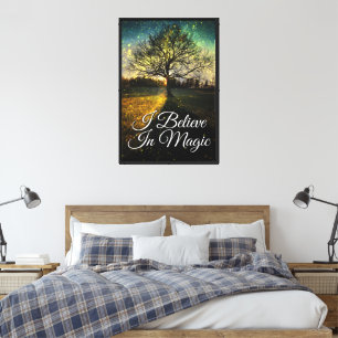 Toile Paysage de rêve aux lucioles magiques Je crois à l