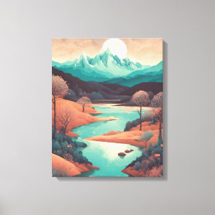 Toile Paysage de rêve dans le style de l'art pop