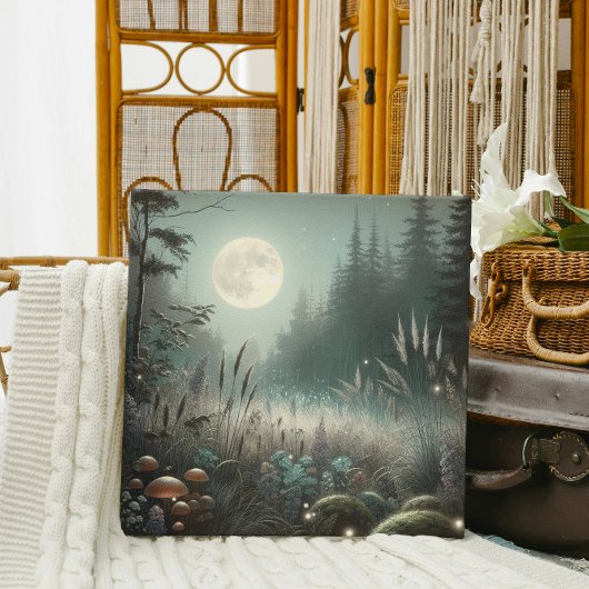 Toile "Paysage de rêve – Prairie enchantée au crépuscule