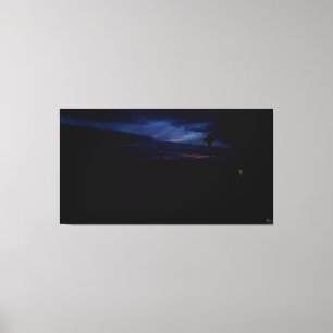 Toile Paysage de silhouette au crépuscule