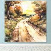 Toile Paysage de Sunset Country Road (Insitu (Plancher de Bois))