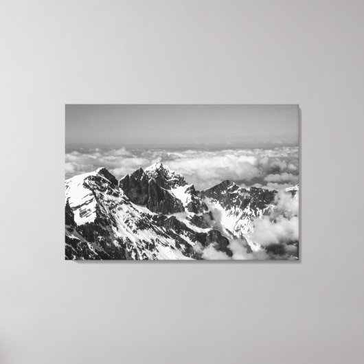 Toile Paysage des Alpes suisses noir et blanc (Recto)