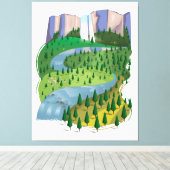 Toile Paysage des chutes d'eau (Insitu (Plancher de Bois))