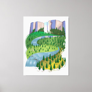 Toile Paysage des chutes d'eau