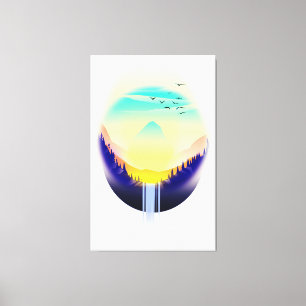 Toile Paysage des chutes d'eau
