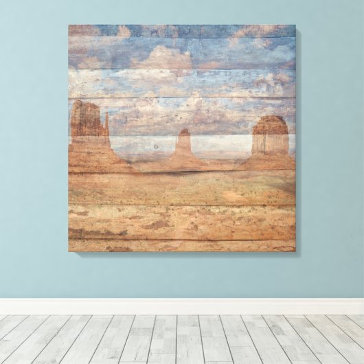 Toile Paysage Désertique Buttes de Grès et Ciel Céleste (Insitu (Plancher de Bois))