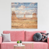 Toile Paysage Désertique Buttes de Grès et Ciel Céleste (Insitu(Salon))