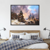 Toile Paysage D'Hiver Avec Frozen River Art Classique (Insitu(Chambre))