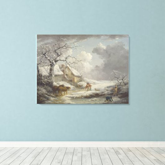 Toile Paysage d'hiver par George Morland (Insitu (Plancher de Bois))