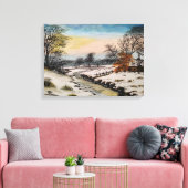 Toile Paysage d'hiver, peinture acrylique (Insitu(Salon))