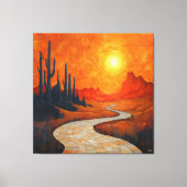 Toile Paysage du désert Abstrait orange monochromatique (Recto)