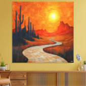 Toile Paysage du désert Abstrait orange monochromatique (Insitu(Salon))