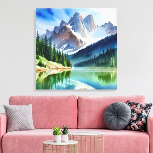 Toile Paysage du lac Mountain (Insitu(Salon))