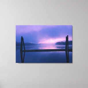 Toile Paysage du lever du soleil violet et rose sur l'ea