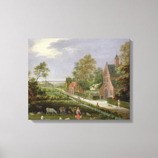 Toile Paysage du village (Recto)