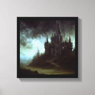 Toile Paysage effrayant de château de fantaisie 1