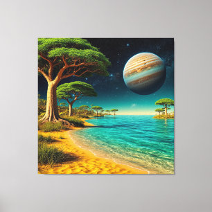 Toile Paysage fantastique avec une plage vibrante