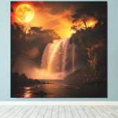 Toile Paysage Fantastique de Cascade au Clair de Lune Do (Insitu (Plancher de Bois))