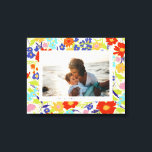 Toile Paysage Fleur sauvage Cadre Fête des Mères Cadeau<br><div class="desc">Célébrez un moment de famille préféré avec cette toile photo horizontale personnalisée et de couleur rétro,  cadre motif fleur sauvage avec texte éditable et lui donner un cadeau d'une nature qu'elle peut accrocher au mur et chérir pour toujours.</div>