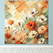 Toile Paysage fleuri pictural (Insitu (Plancher de Bois))