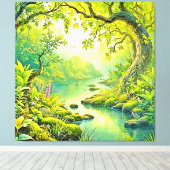 Toile Paysage forestier éclairé (Insitu (Plancher de Bois))