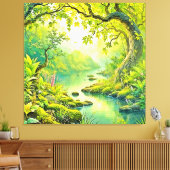 Toile Paysage forestier éclairé (Insitu(Salon))