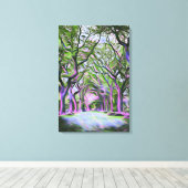 Toile Paysage forestier vert et violet Art numérique (Insitu (Plancher de Bois))