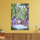 Toile Paysage forestier vert et violet Art numérique (Insitu(Salon))
