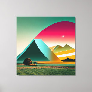 Toile Paysage géométrique Abstrait moderne Art Vibrant