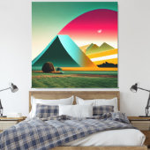 Toile Paysage géométrique Abstrait moderne Art Vibrant (Insitu(Chambre))