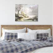 Toile Paysage hivernal avec des hommes Snowballing une v (Insitu(Chambre))