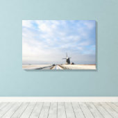 Toile Paysage hivernal avec neige et moulin à vent en Ho (Insitu (Plancher de Bois))
