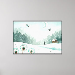 Toile Paysage hivernal enneigé