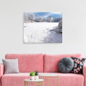 Toile paysage hivernal le long de l'étang et des forêts (Insitu(Salon))