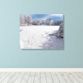 Toile paysage hivernal le long de l'étang et des forêts (Insitu (Plancher de Bois))