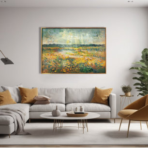 Toile Paysage impressioniste en fin d'été