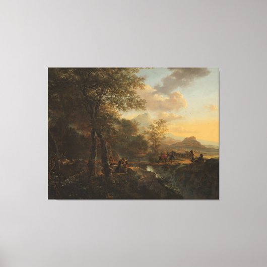 Toile Paysage italien avec un rédacteur, Jan Two, c. (Recto)