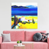Toile Paysage jaune et bleu (Insitu(Salon))
