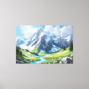 Toile Paysage majestueux de montagne Paysage alpin