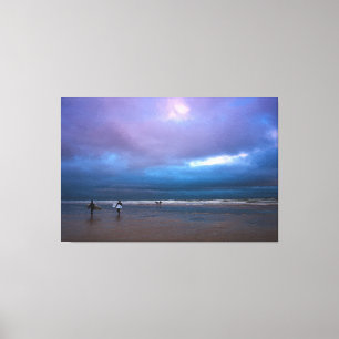 Toile Paysage marin de ciel pourpre sombre et orageux, p