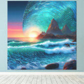 Toile Paysage marin des houles cosmiques (Insitu (Plancher de Bois))