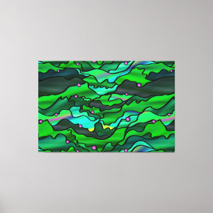 Toile Paysage marin vert Vitrail biologique Abstrait