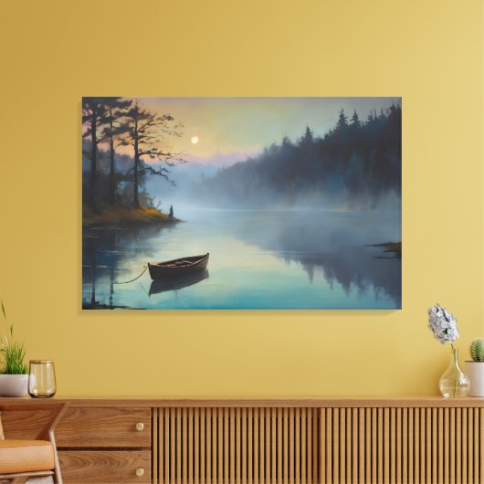 Toile Paysage matinal d'une rivière dans une forêt brume (Insitu(Salon))